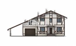 250-002-Л Проект двухэтажного дома мансардой и гаражом, средний домик из кирпича Темрюк, House Expert