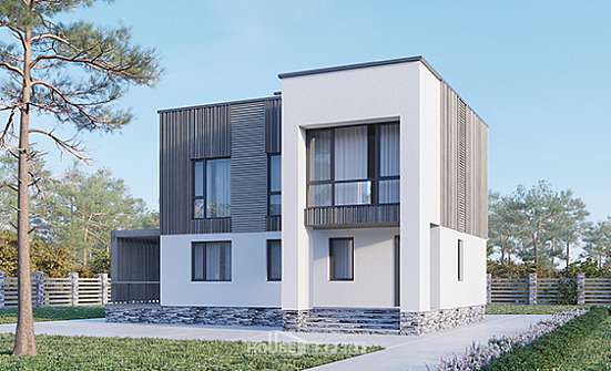 150-017-П Проект двухэтажного дома, скромный загородный дом из газосиликатных блоков, Темрюк