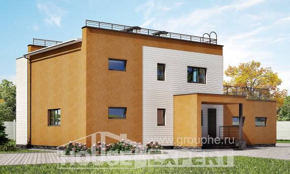 180-012-П Проект двухэтажного дома, гараж, простой дом из кирпича, Темрюк