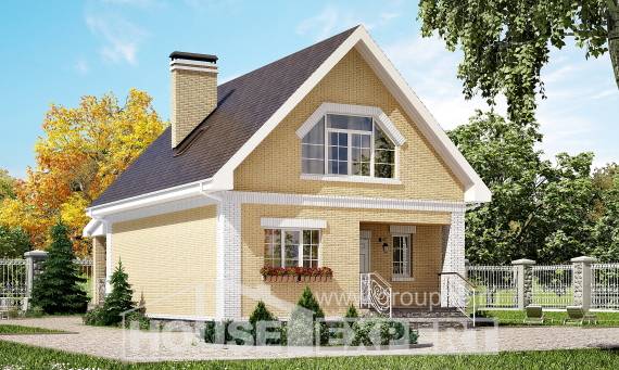 130-004-П Проект двухэтажного дома мансардой, простой загородный дом из бризолита Темрюк, House Expert