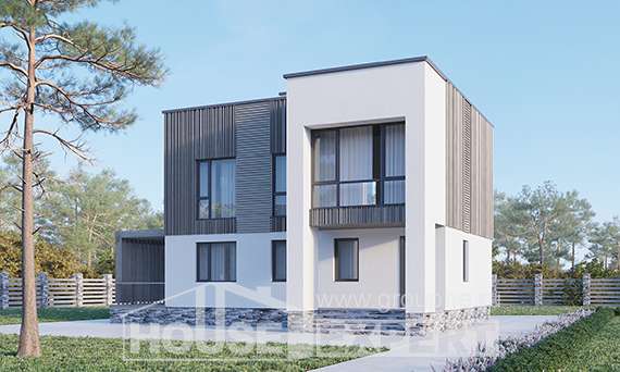 150-017-П Проект двухэтажного дома, простой коттедж из газобетона Темрюк, House Expert