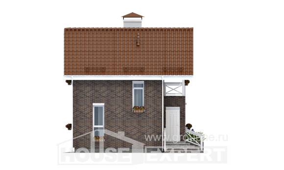 045-001-Л Проект двухэтажного дома с мансардой, недорогой загородный дом из блока Темрюк, House Expert