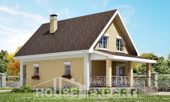 130-004-П Проект двухэтажного дома мансардой, красивый домик из арболита, Темрюк