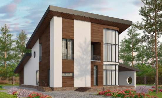 230-001-П Проект двухэтажного дома мансардой, просторный коттедж из кирпича, Темрюк